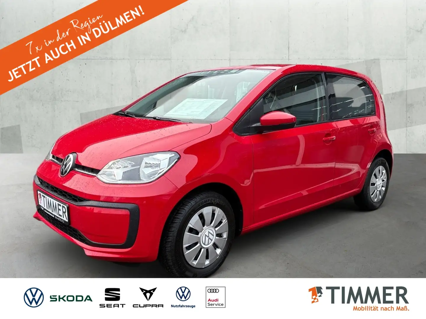 Volkswagen up! 1.0 MOVE *4-TÜR *RKAM *DAB+ *TEMPO *PDC *KLIMA * Rot - 1