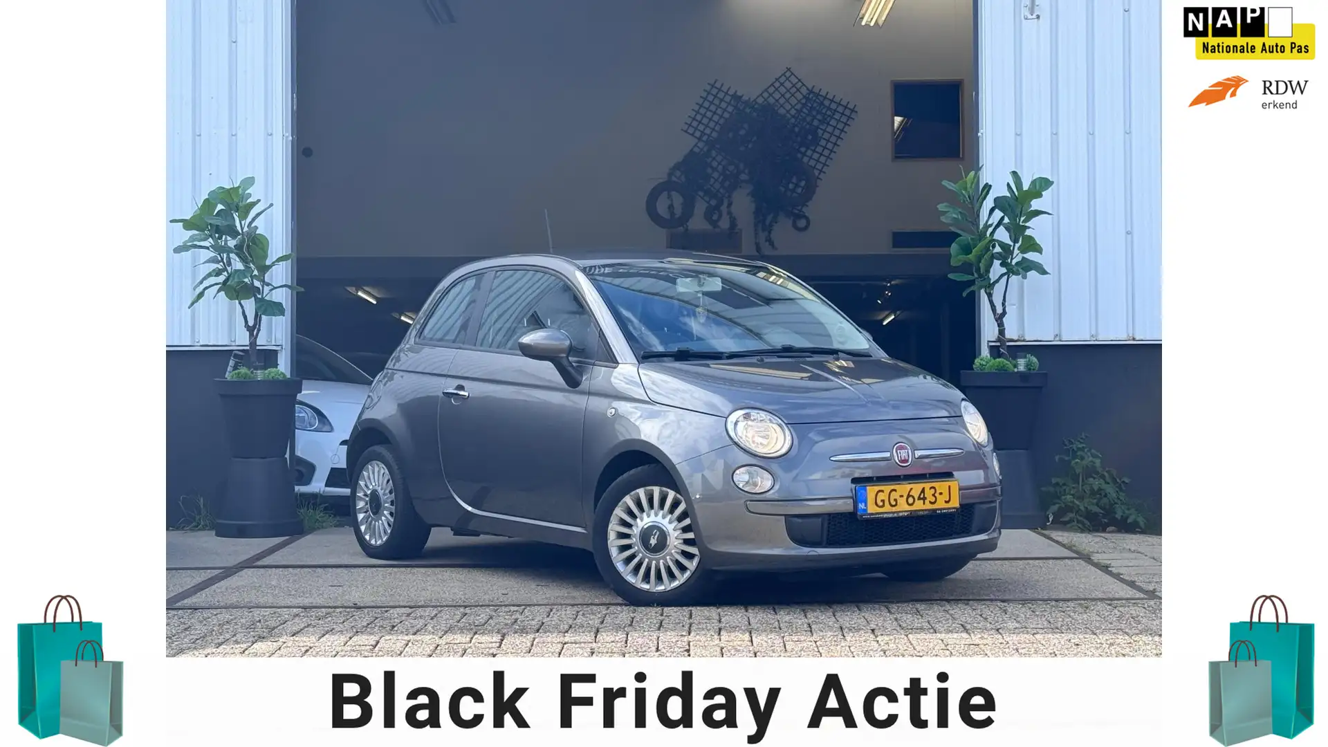 Fiat 500 1.0 TwinAir Pop|NAP|AIRCO|ELEK. RAMEN|2015|BOEKJES Grijs - 1