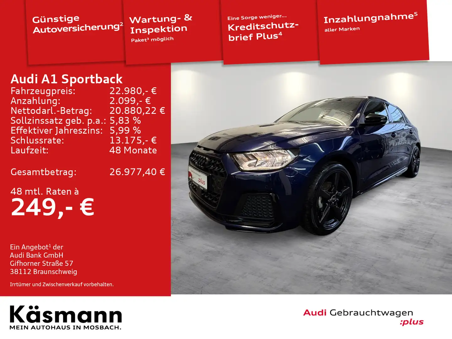 Audi A1 advanced 25TFSI NAV SHZ PDC Blau - 2