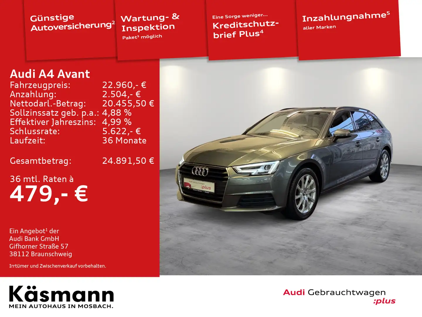 Audi A4 40TDI LED AHK KAM NAV DAB SHZ GRA Grau - 1