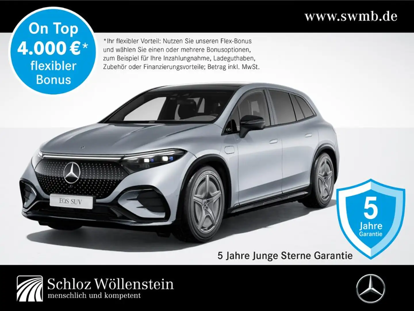 Mercedes-Benz EQS SUV EQS 580 4M SUV AMG/Digital Light/AHK/Hyperscreen Silber - 1
