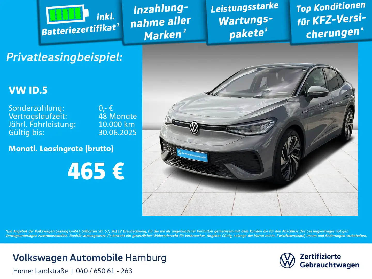 Volkswagen ID.5 Pro Performance AHK PDC Navi Sitzheizung Grau - 1