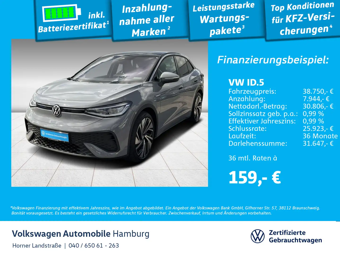 Volkswagen ID.5 Pro Performance AHK PDC Navi Sitzheizung Gris - 1