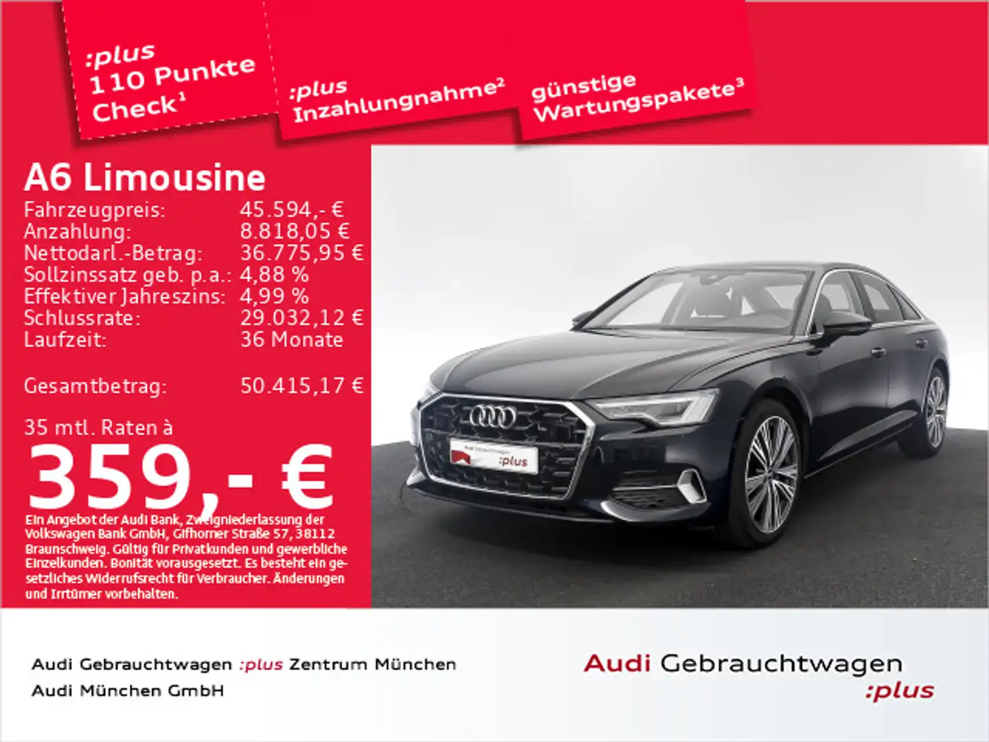 Audi A6 45 TFSI S tronic advanced AHK/Navi/ Blau - 1