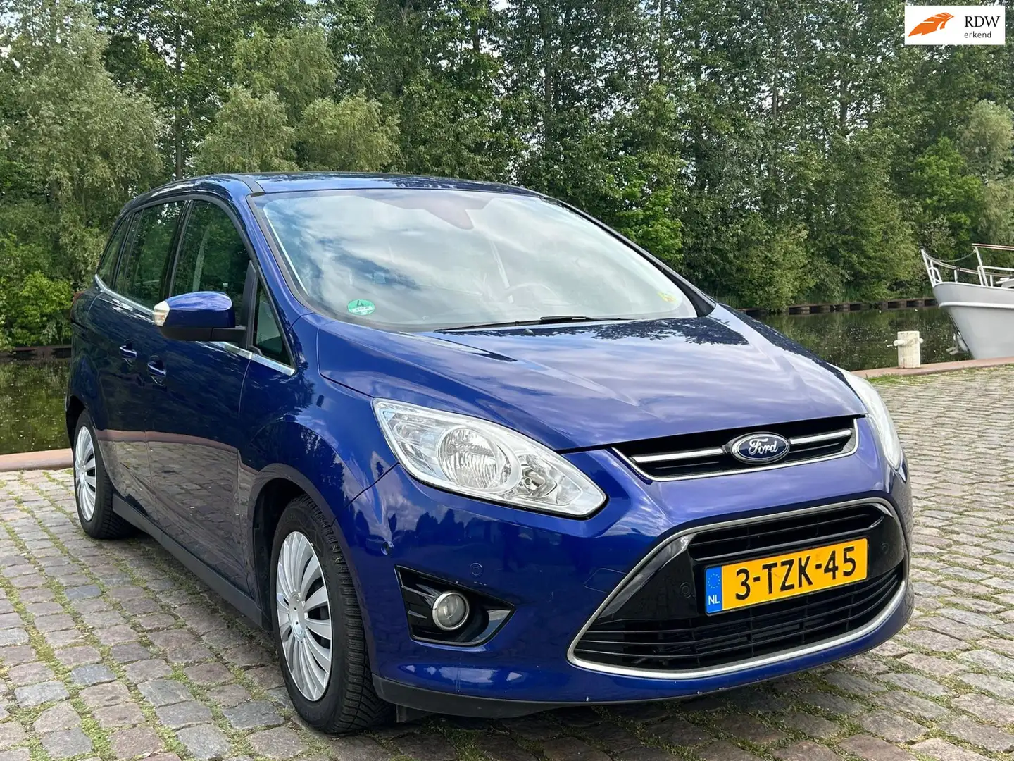 Ford Grand C-Max 1.0 Edition Plus start stop airco parkeer sensor a Blauw - 1