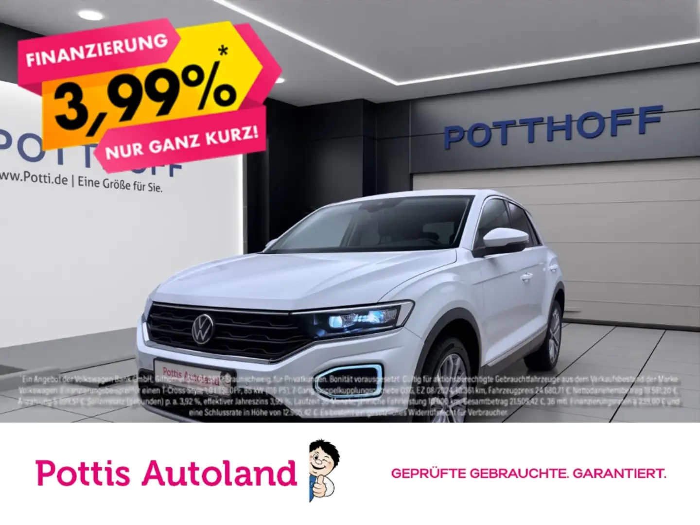 Volkswagen T-Roc 1.5 TSI DSG STYLE NAVI AHK KAMERA PDC Weiß - 1
