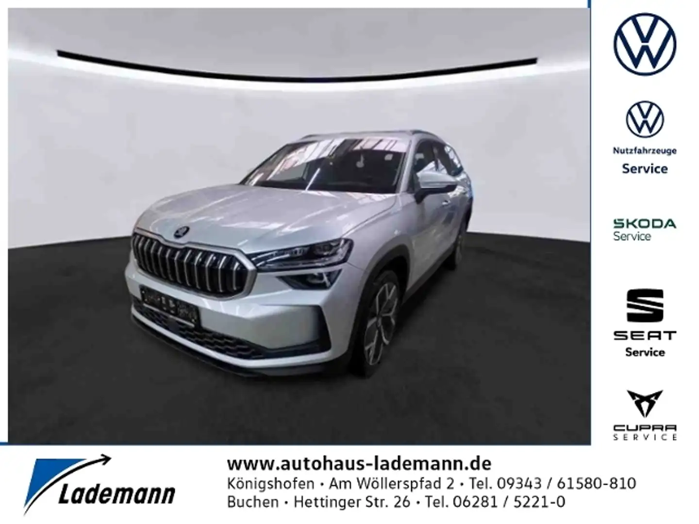 Skoda Kodiaq 2.0 TDI 4x4 Selection PANO+STNHZ+AHK+360° Silber - 1