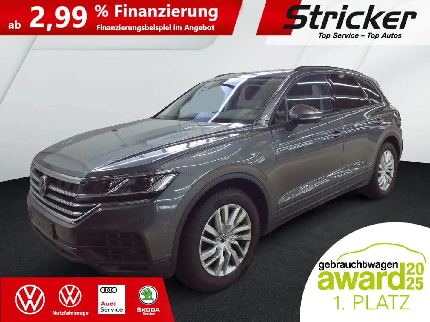Volkswagen Touareg 3.0TDI 468,-ohne Anzahlung Navi AHK Luft Grau - 2