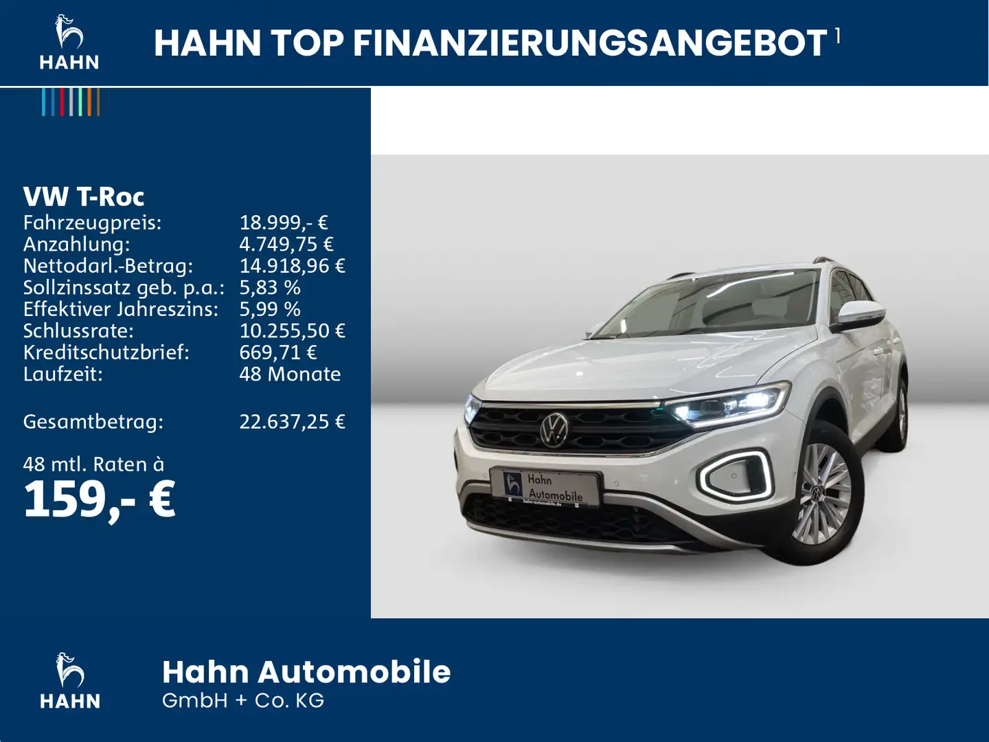 Volkswagen T-Roc 2.0 TDI Life AHK ACC LED Klima Bluetooth Blanc - 2