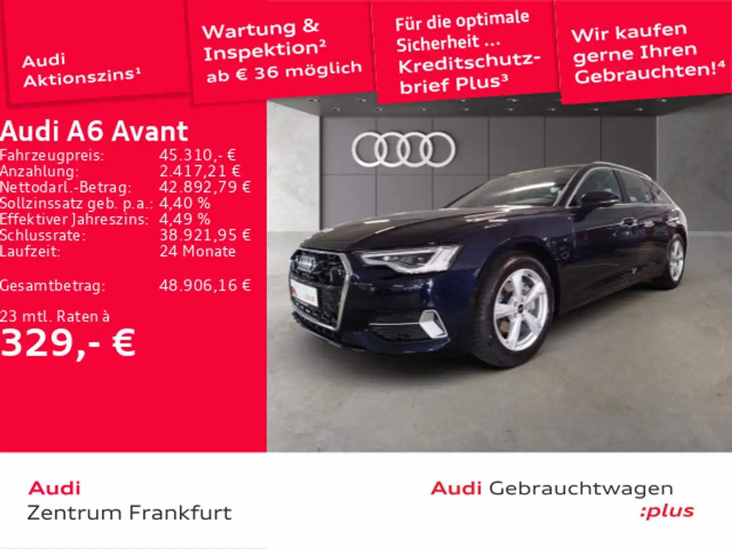 Audi A6 40 TDI advanced  S tronic LED Navi DAB Bleu - 1