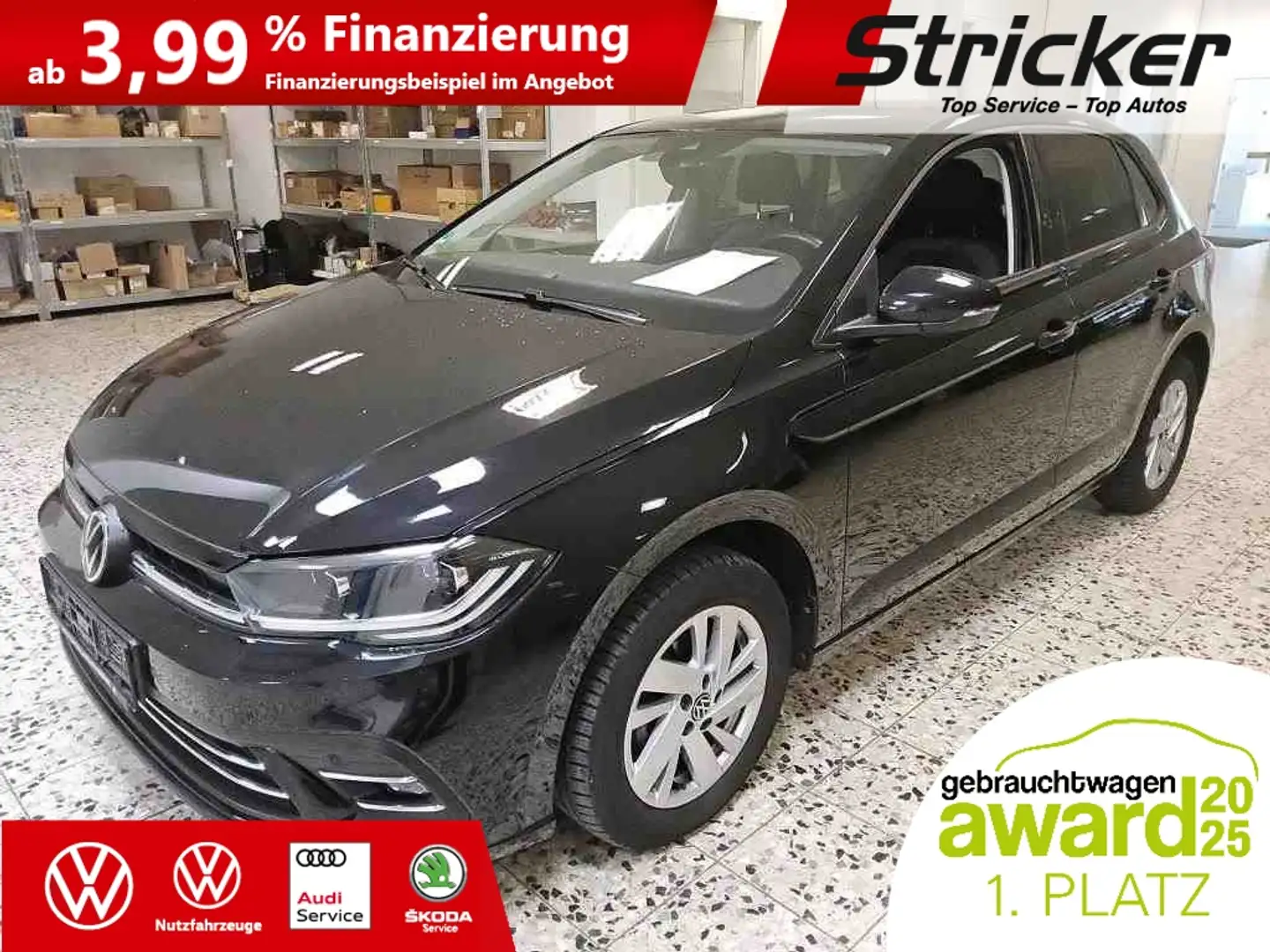 Volkswagen Polo Style 1.0TSI 201,-ohne Anzahlung IQ.Light App-Con Schwarz - 1
