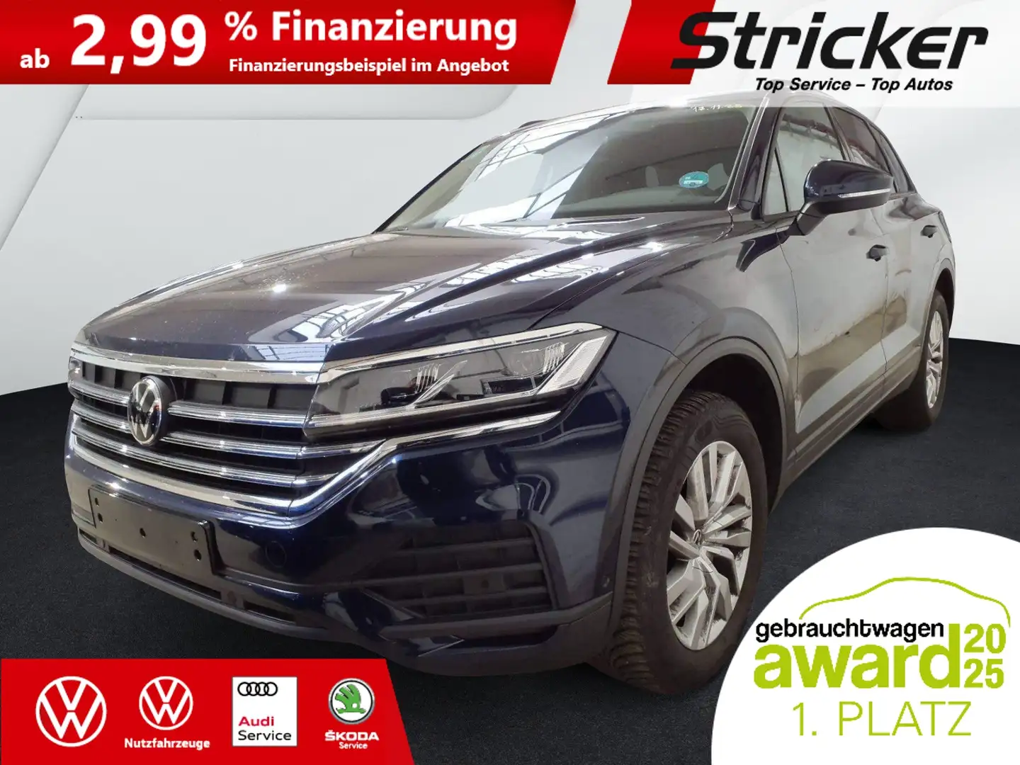 Volkswagen Touareg 3.0TDI 465,-ohne Anzahlung AHK Luft App-Connect Blau - 2