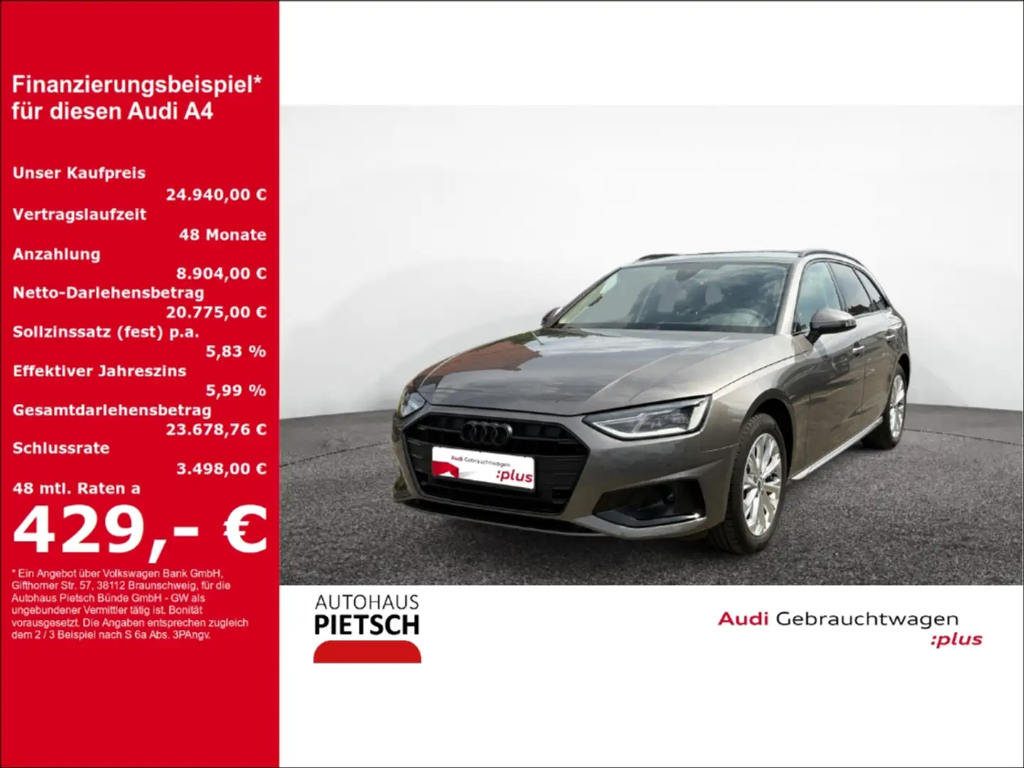 Audi A4 Avant 30 TDI advanced S -tronic AHK APS-plus Sitzh Grau - 1