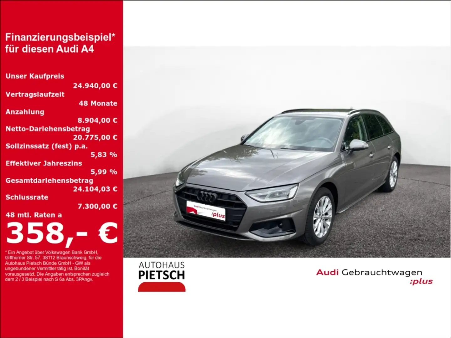 Audi A4 Avant 30 TDI advanced S -tronic AHK APS-plus Sitzh Grigio - 1