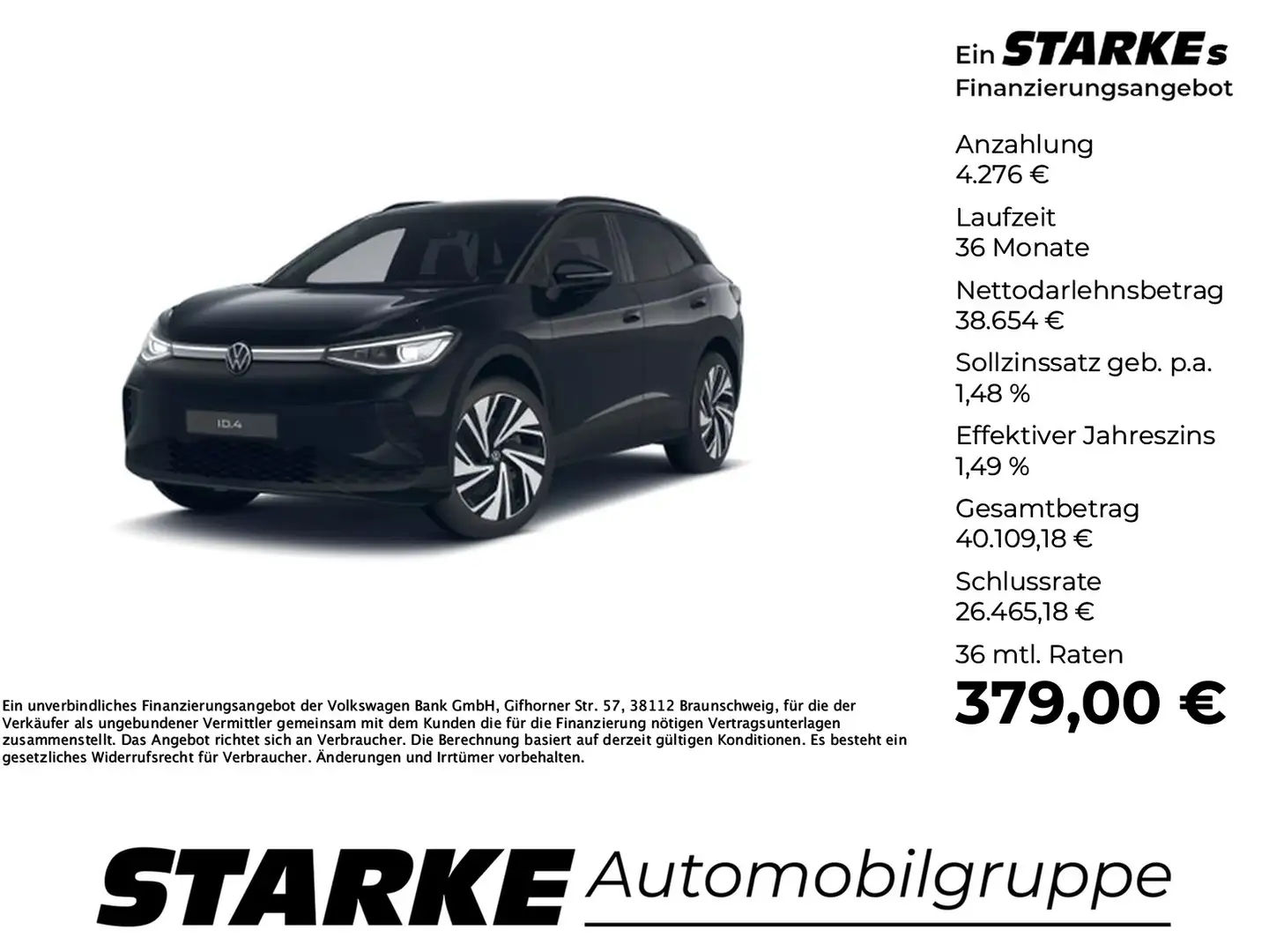 Volkswagen ID.4 Pro mit Infotainment-Paket Schwarz - 1