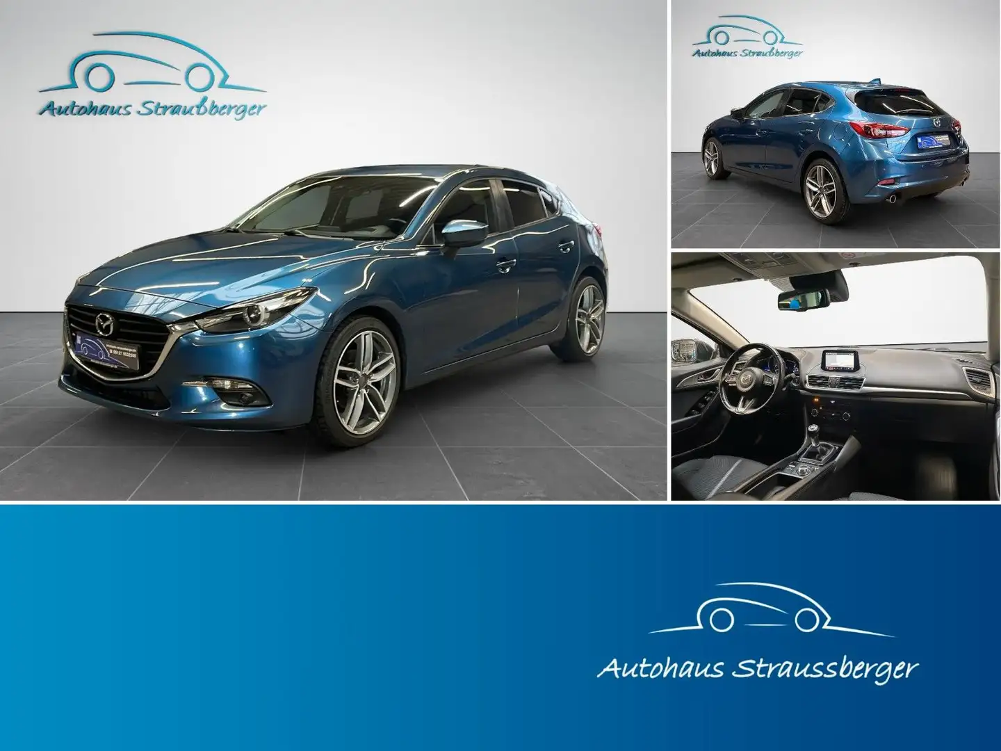 Mazda 3 Lim. Exclusive-Line HuD RFK Tempo LRHZ SHZ LED Blauw - 1