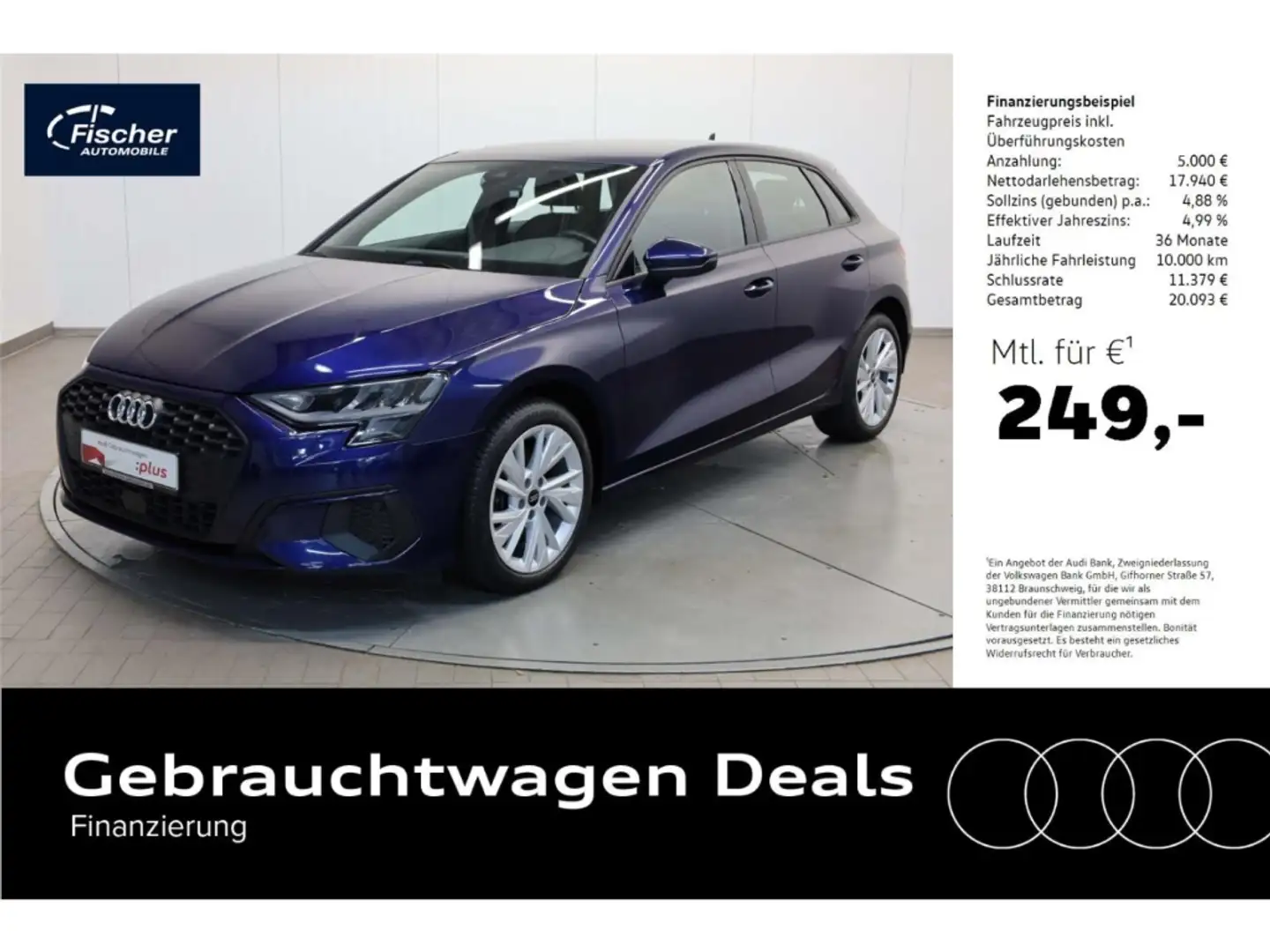Audi A3 Sportback 35 TFSI S-Tronic NAV/Virt/SH Blau - 1