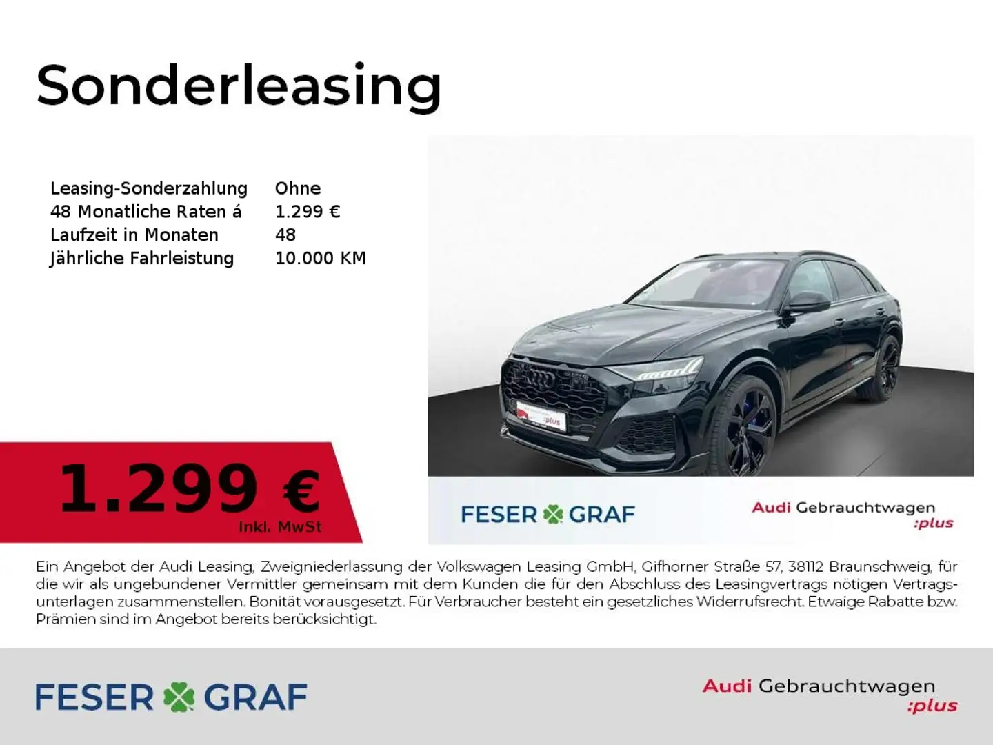 Audi RS Q8 4.0 TFSI qu. - ABGAS - LUFT - KERAMIK - ACC Schwarz - 1