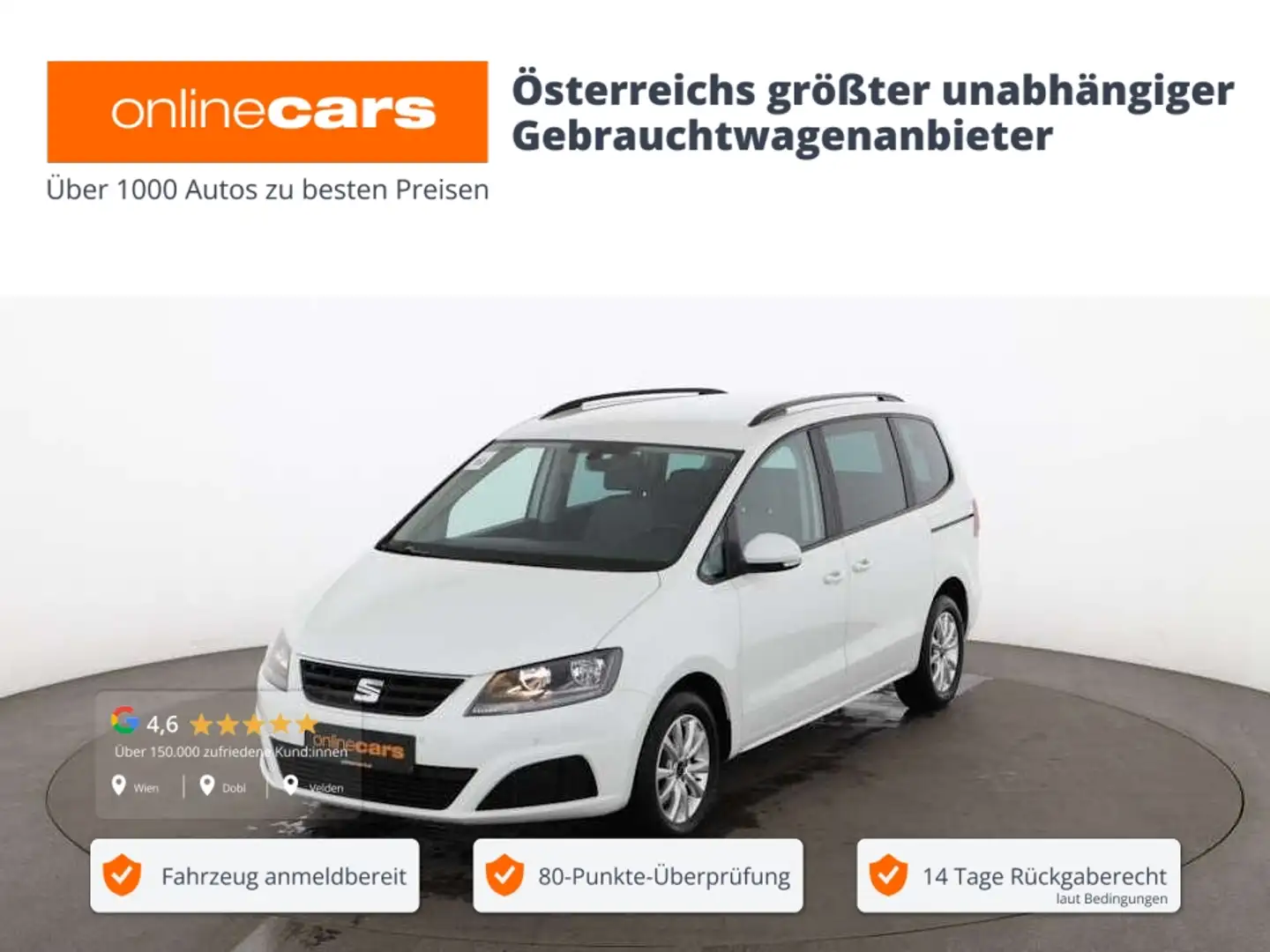 SEAT Alhambra 2.0 TDI Business 7-SITZER TEMPOMAT PDC Белый - 1