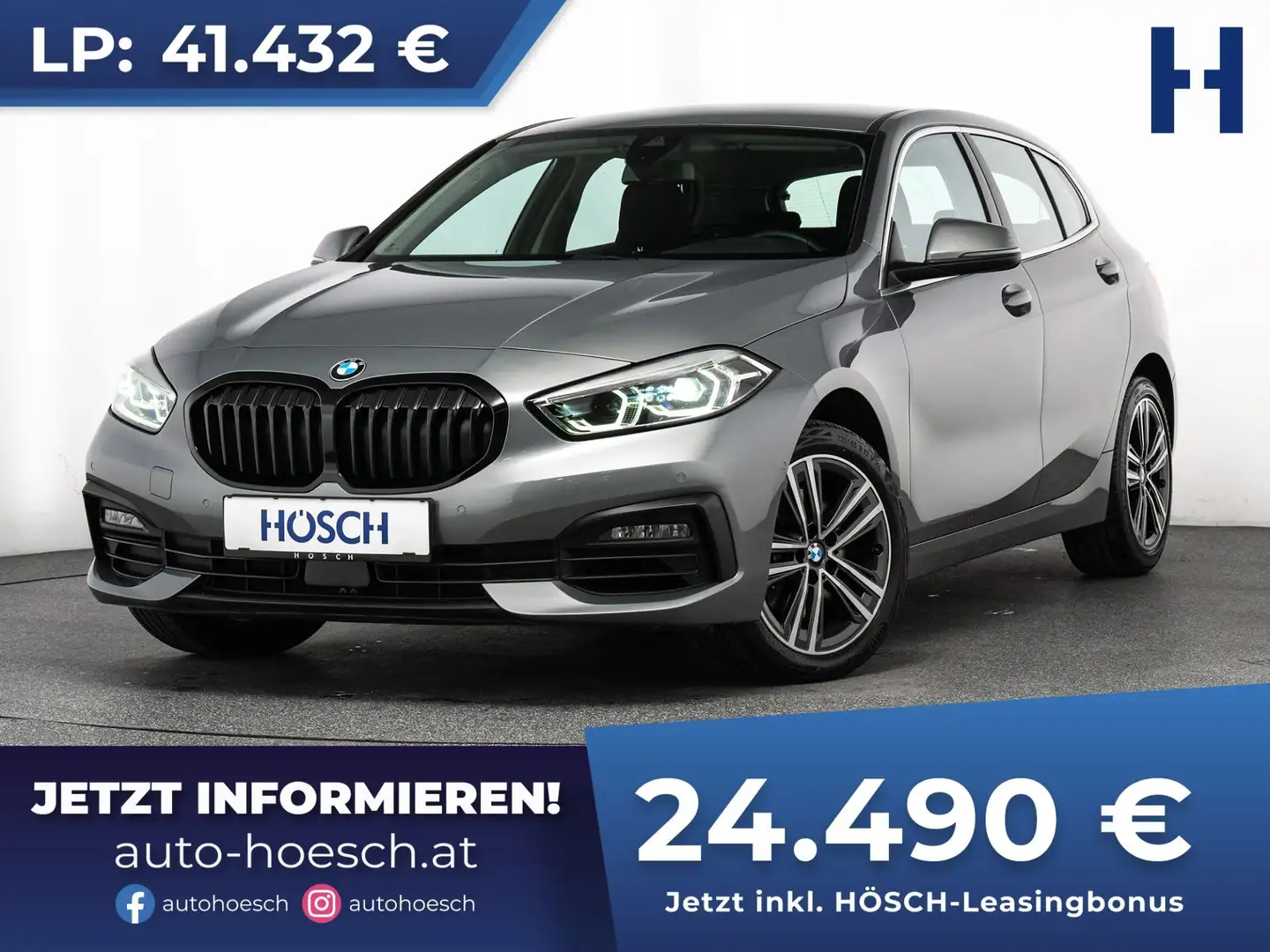 BMW 116 i Advantage Aut. 17er LIVE PROF R-KAMERA MEGAPREIS Gris - 1