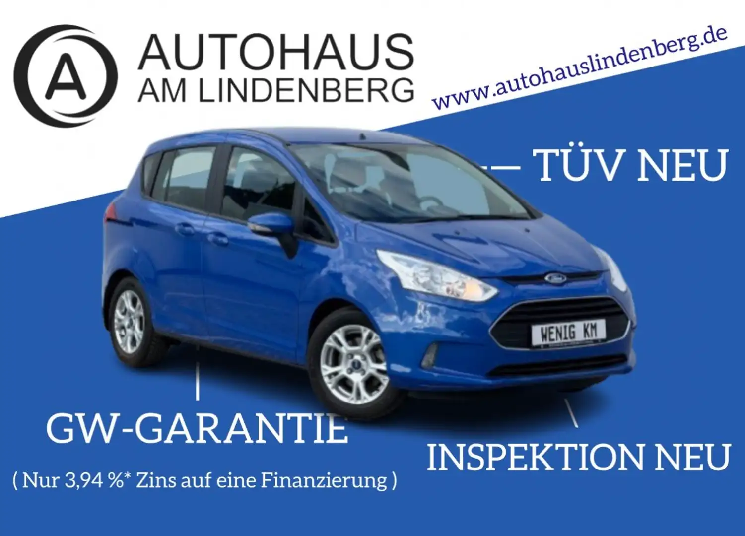 Ford B-Max B-MAX Trend*SHZ*KLIMA*PDC V+H*2.HAND Blau - 1