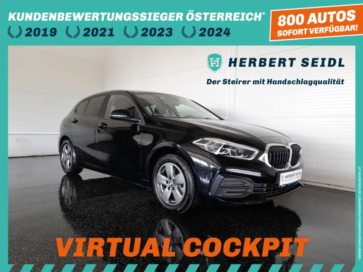 BMW 118 d *VOLL LED / NAVI / LIVE COCKPIT PROF. / KLIMAAUT. / SPURHALTEASS.* Schwarz - 1