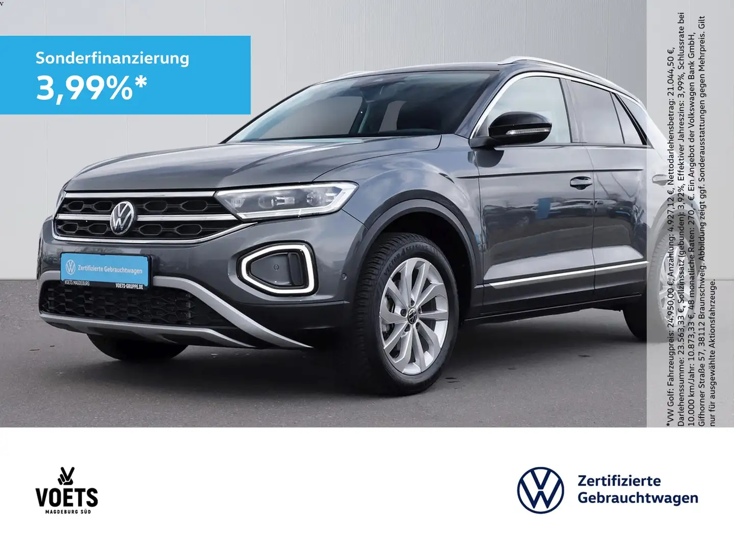 Volkswagen T-Roc STYLE 1.5 TSI DSG LED PLUS+NAVI+AHK+ACC Grau - 1