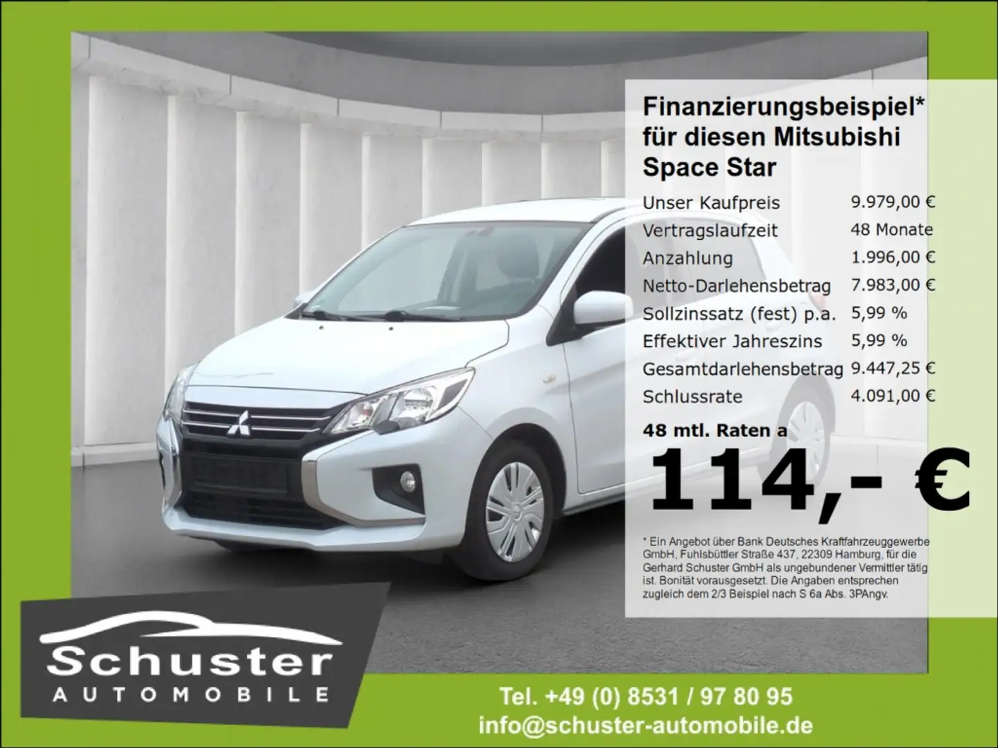 Mitsubishi Space Star Select+ 1.2*Tempo R-Kam SHZ Bluetoo Weiß - 1