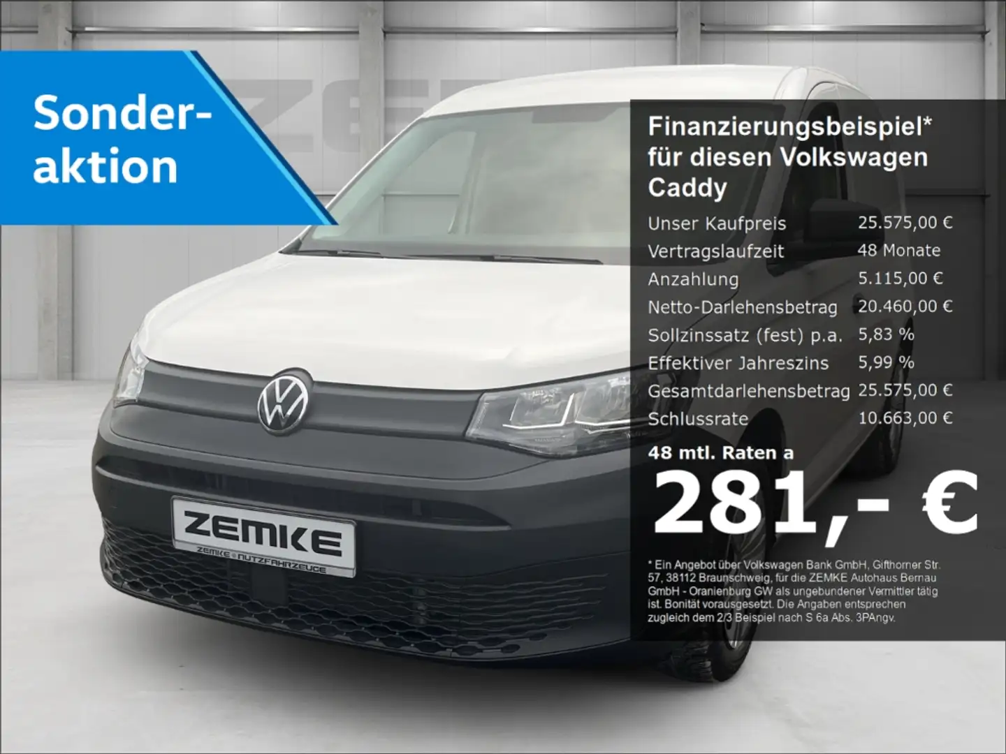 Volkswagen Caddy Kasten Cargo 2.0 TDI AHK DAB SHZ Spurhalteas Wit - 1