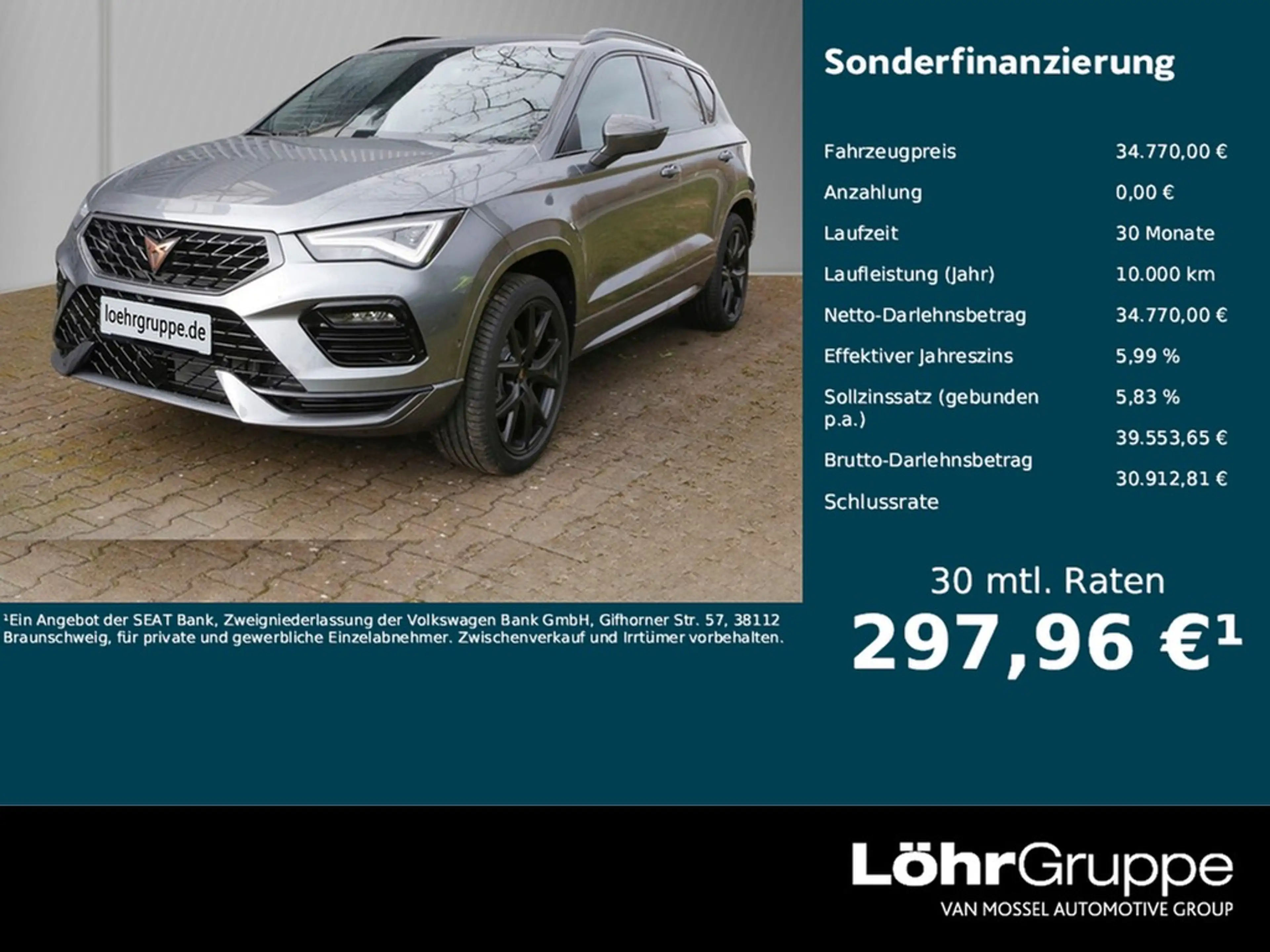 CUPRA Ateca 2.0 TSI Sie sparen 19.620  UPE 54.390 ATZ