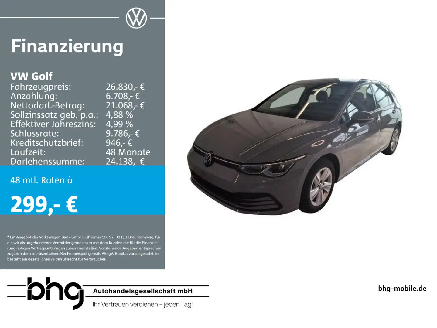Volkswagen Golf 1.5 TSI Life #AHK #Pano #Matrix-LED #ACC Grau - 1