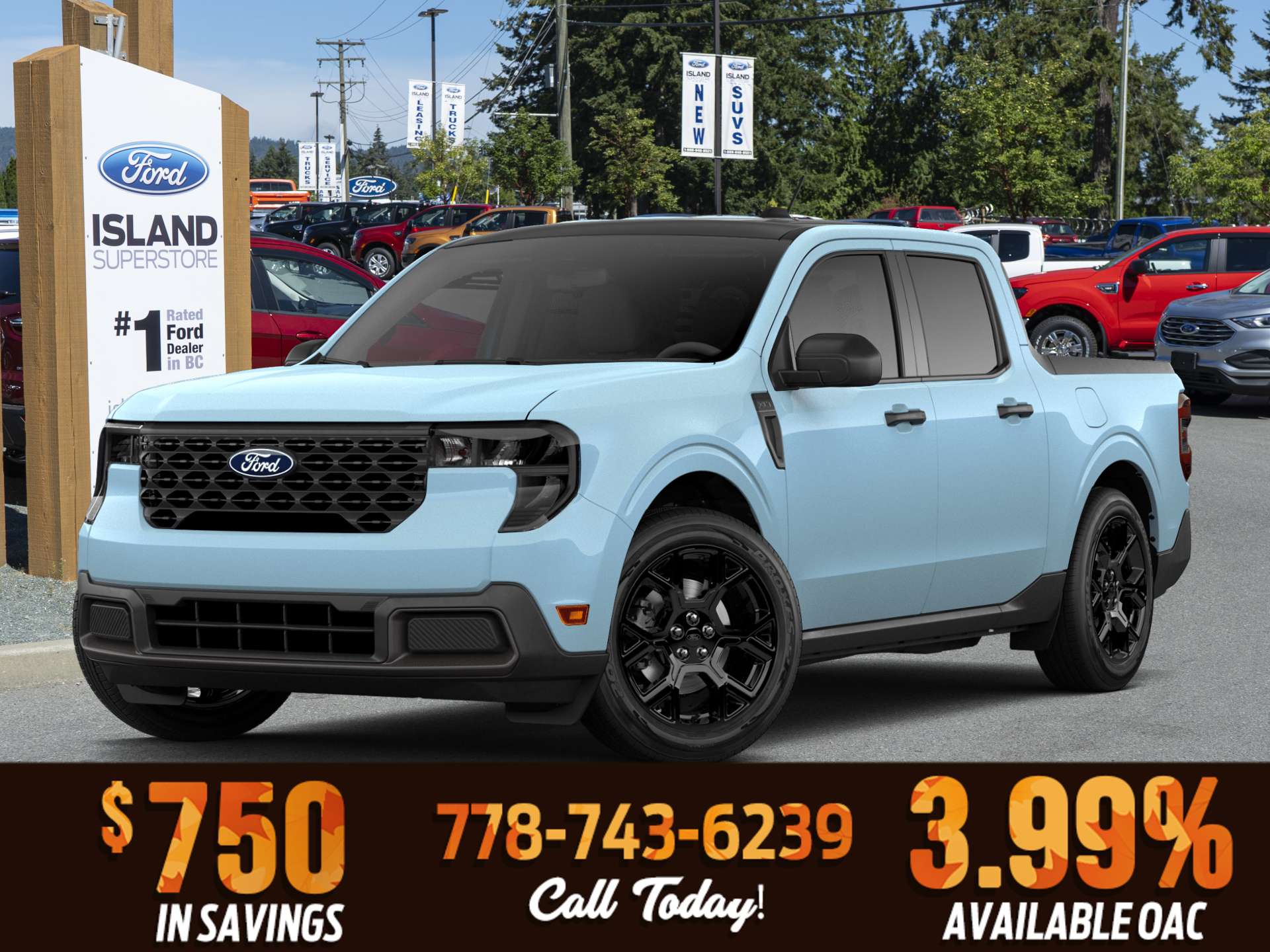 Blue 2026 Ford Maverick Pickup Truck All-Wheel Drive Automatic