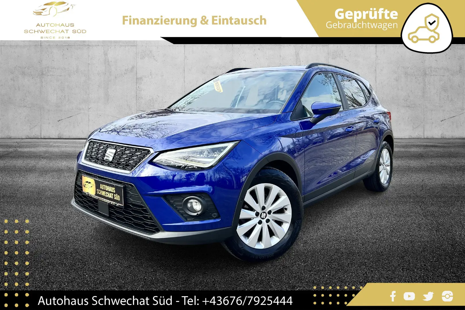 SEAT Arona 1,0 Style // TOP AUSSTATTUNG // NAVI // LED // Blau - 1