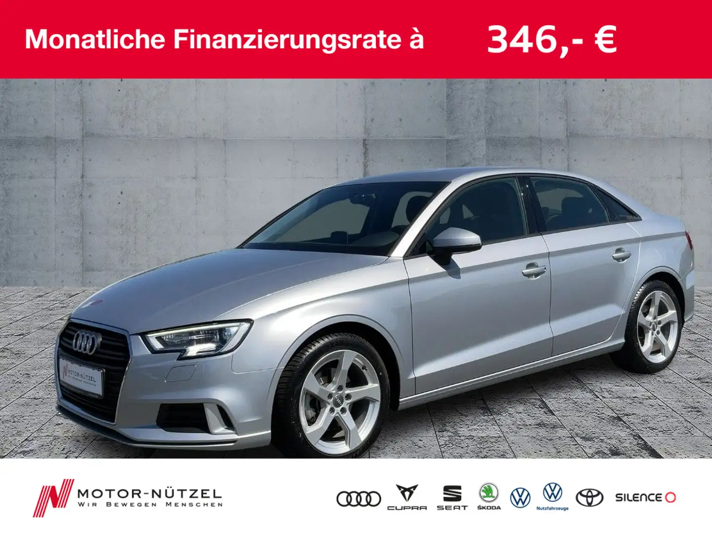 Audi A3 Lim 1.5TFSI SPORT XEN+NAV+SHZ+PDC+GRA+MFL+MAL Argent - 1