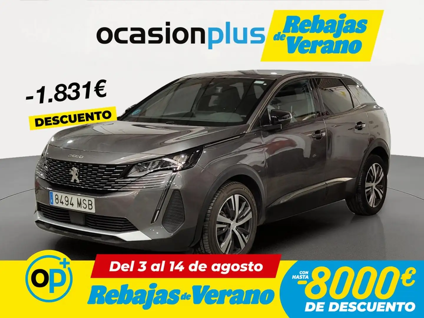 Peugeot 3008 Hybrid 136 Allure Pack eDCS6 Gris - 1