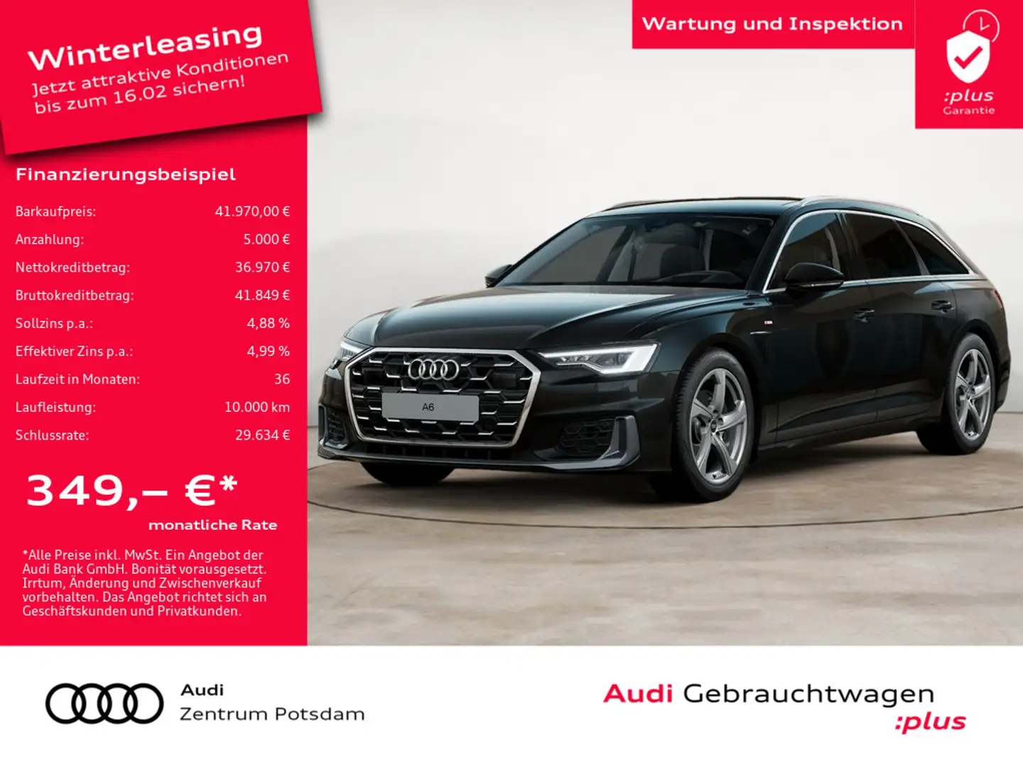 Audi A6 Avant S line 35 TDI LED NAVI PANO ACC Schwarz - 1