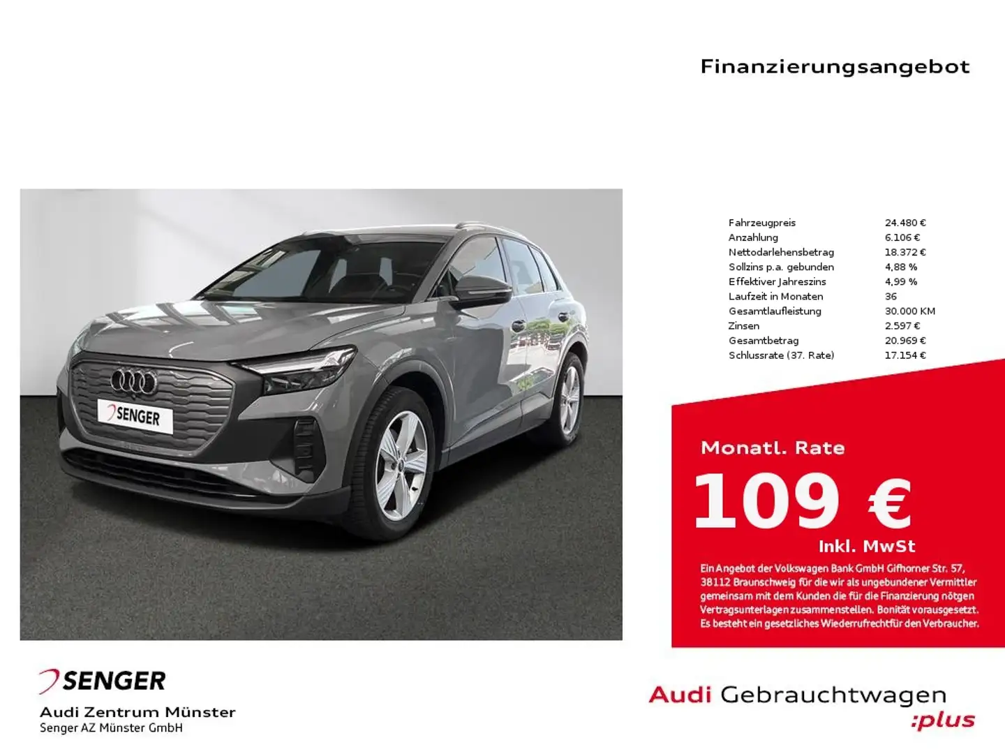 Audi Q4 e-tron 35 MMI LED Standheizung Ausweichassi. Grau - 1