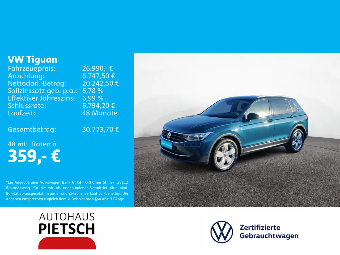 Volkswagen Tiguan 1.5 TSI LIFE DSG Blau - 1