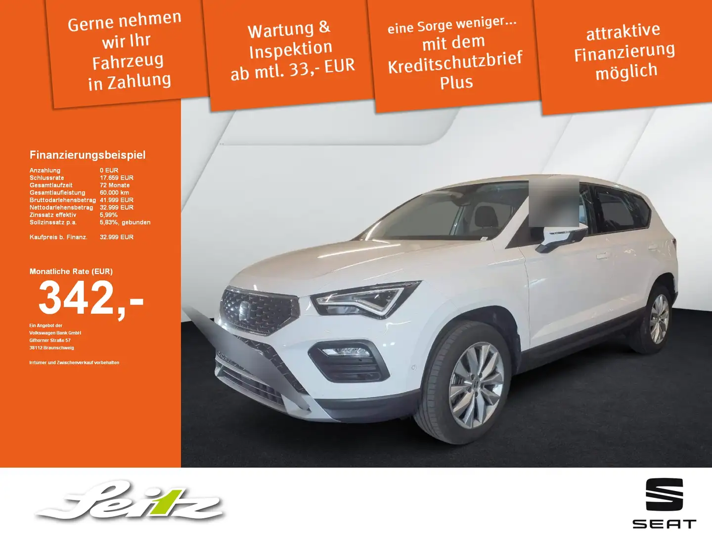 SEAT Ateca 2.0 TDI Style *AHK*LED*KAMERA*NAVI* Blanc - 1