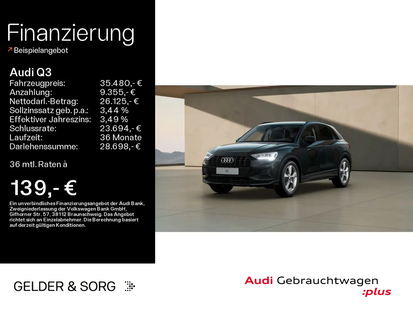 Audi Q3 35 FSI advanced AHK*LED*Virtual*GRA*Sound Schwarz - 1