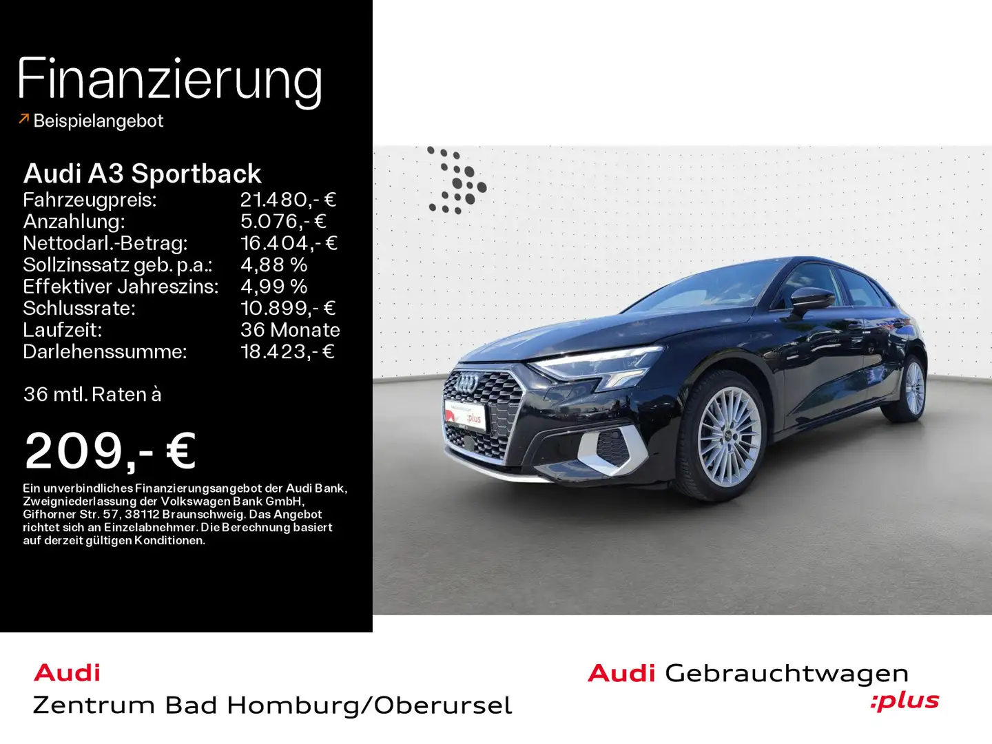Audi A3 40 TFSI e Advanced*Navi*LED*Alu*AHK Negro - 1