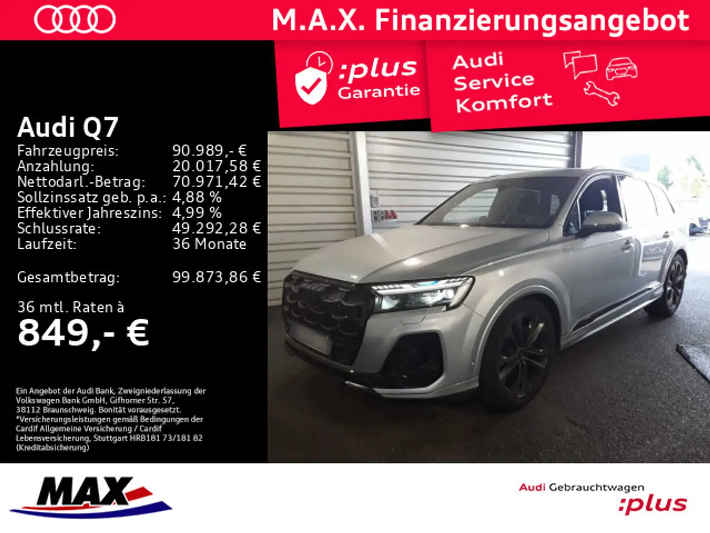 Audi Q7 50 TDI QUATTRO S LINE 7-SITZER MATRIX+AHK+PAN Silber - 1