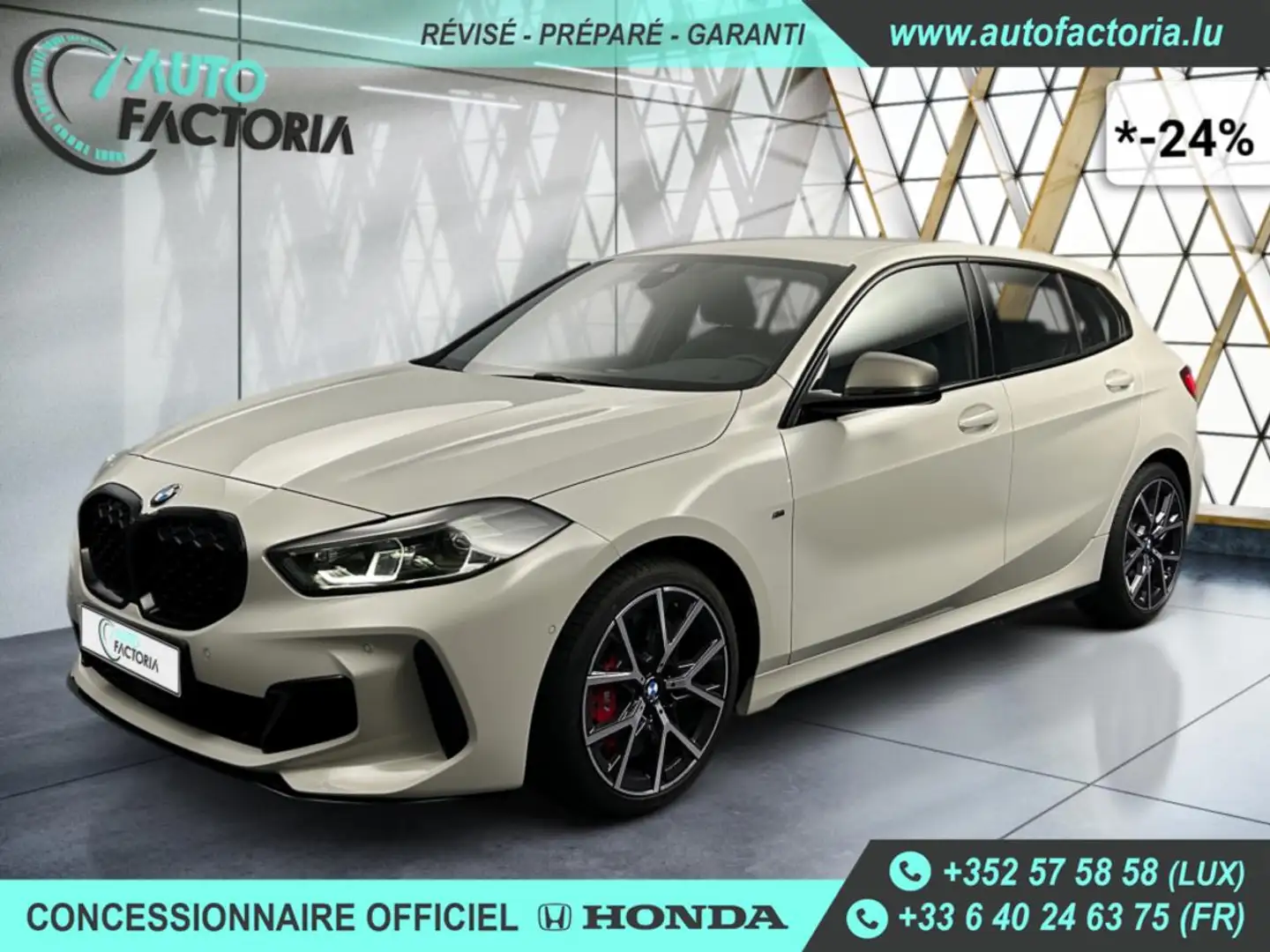BMW 135 -24%M 135I 306 BVA8 4x4+GPS+CAM+PARK ASSIST+OPTS Beige - 1