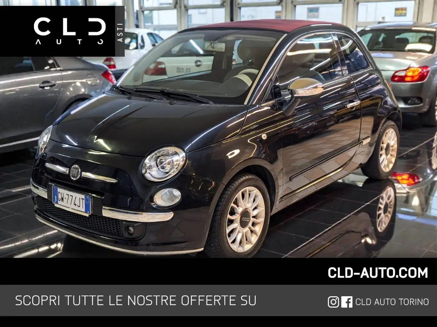 Fiat 500C 1.3 mjt 16v Lounge 95cv Schwarz - 1