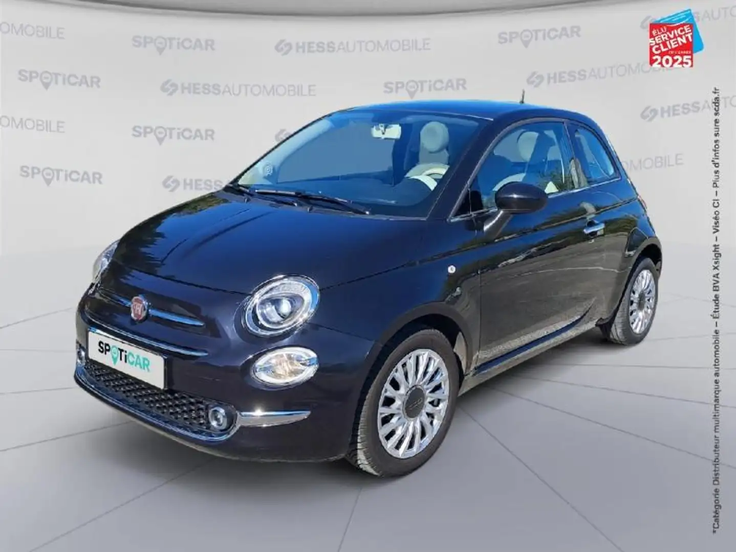 Fiat 500e 1.2 8v 69ch Eco Pack Lounge 109g Tpano Noir - 1