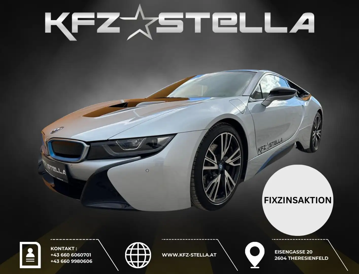 BMW i8 PHEV Hybrid Range Extender / LASER / HarmanKardon srebrna - 1