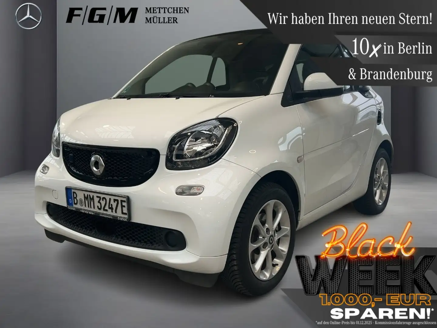 smart forTwo Coupe Passion Sitzhz|Klimaa|Tempomat Weiß - 1
