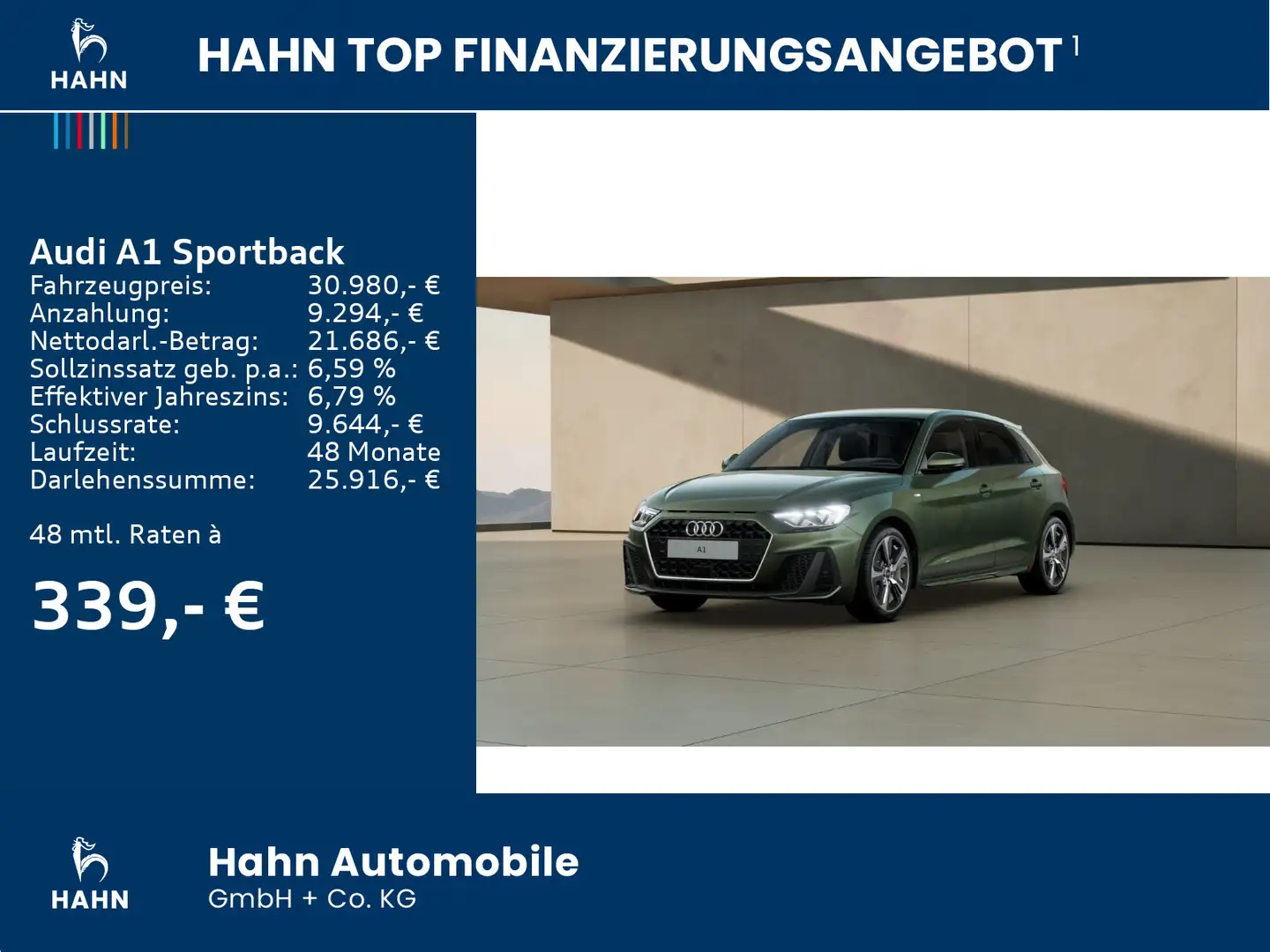 Audi A1 S line 30 TFSI 85(116) kW(PS) Grün - 2