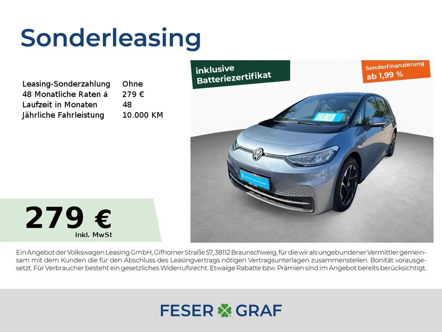 Volkswagen ID.3 Pro Performance ACC KAM LED 58 kWh Blauw - 1