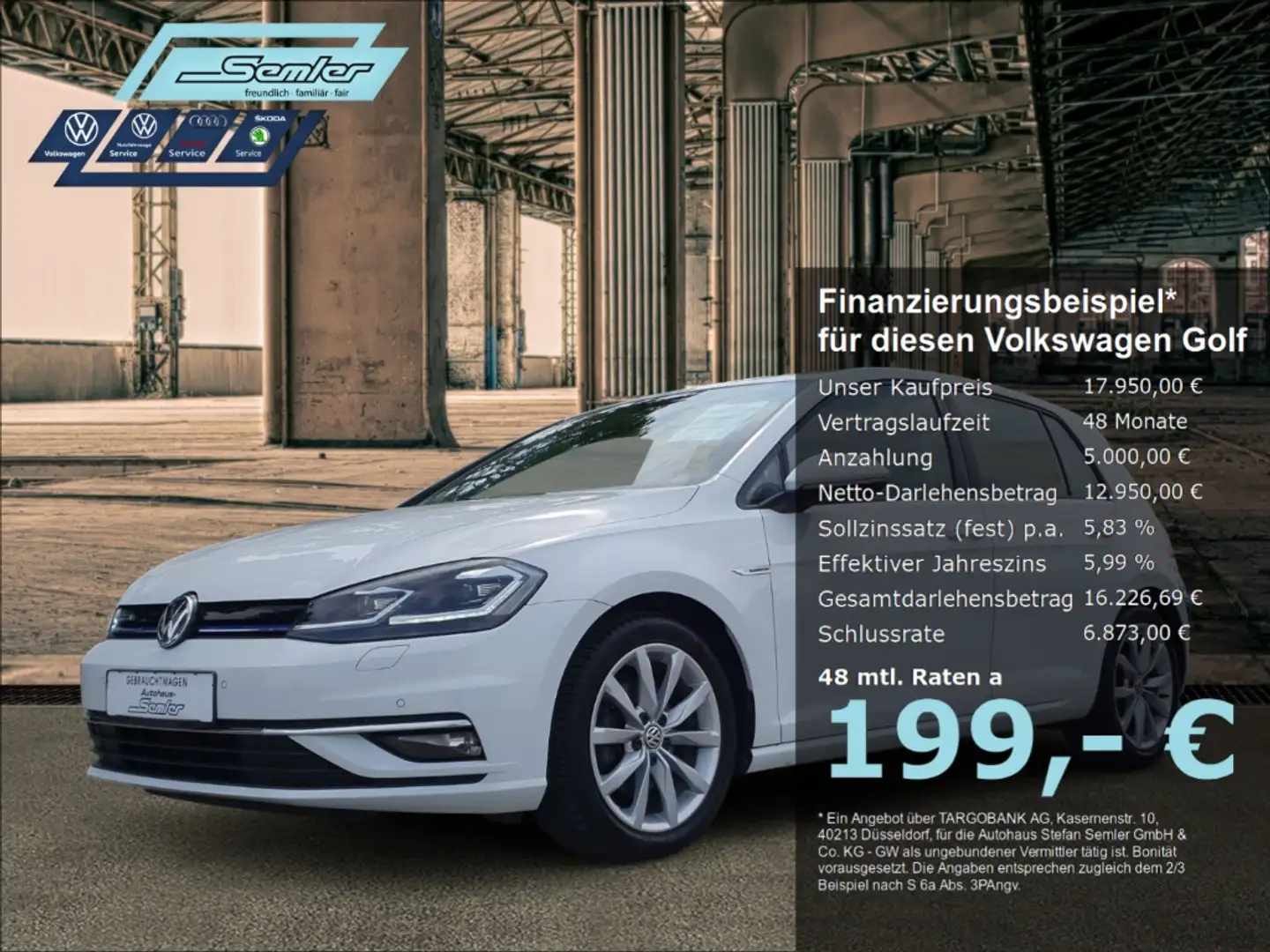 Volkswagen Golf VII 1,5 TSI Highline Business-Paket AHK LED ACC Weiß - 1